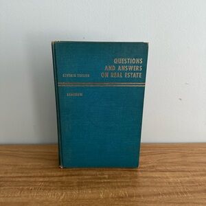 VINTAGE 1972 - QUESTIONS AND ANSWERS ON REAL ESTATE SEVENTH EDITION TEXTBOOK